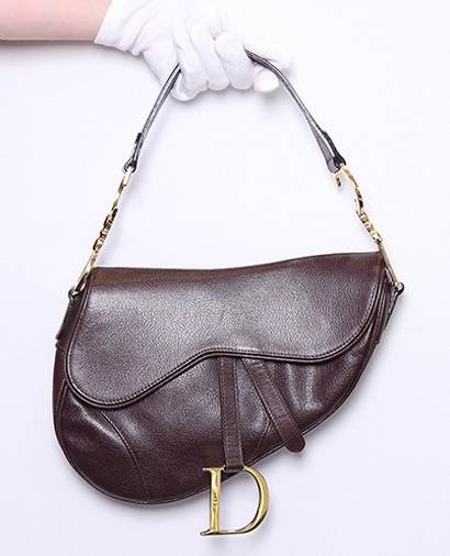 Saddle Bag Leather Brown, front view